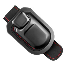 (Black) Car Visors Sunglasses Holder, PU Leather, Adjustable Clip Suitable for Commuters, Easy Access and Secure Eyewear Storage