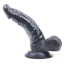 Realistic Penis Dildo With Suction Cup Base In Black