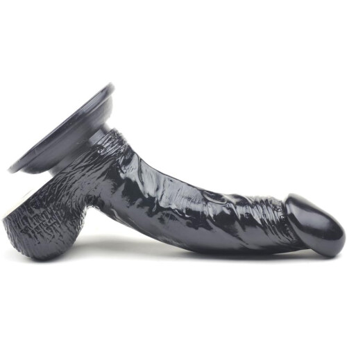 Realistic Penis Dildo With Suction Cup Base In Black 1