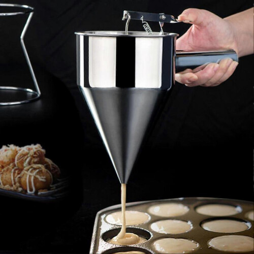 600ml/1200ml Stainless Steel Kitchen Funnel Large Capacity Detachable Cone-Shaped 1