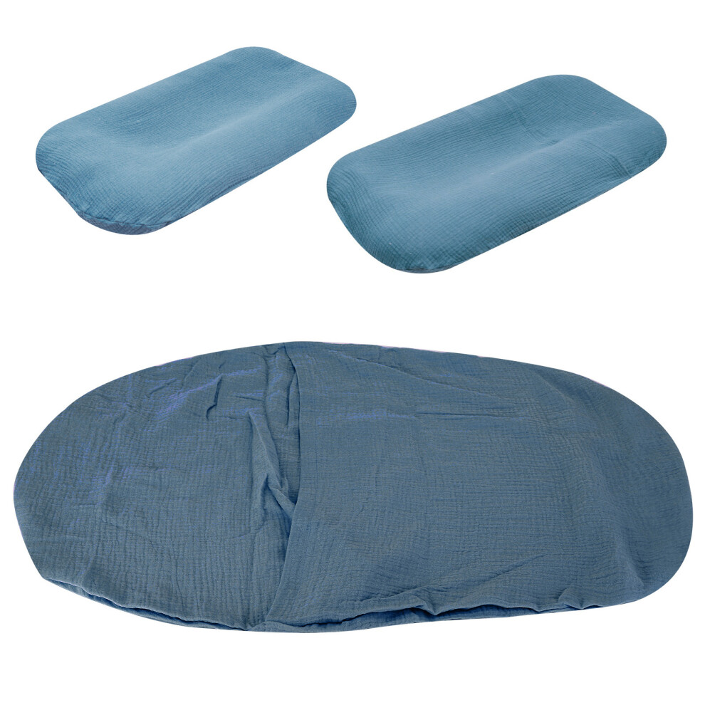 Portable Infant Lounger Cover - Removable Slipcover In Denim Blue