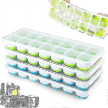 4 Pack Ice Cube Trays with Lid