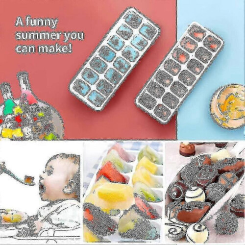 4 Pack Ice Cube Trays with Lid 1