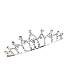 Pigers hårtilbehørskrone, udsøgt design med rhinsten, krystalfarve, prinsessestil, hovedbeklædning, let og holdbar hårkam i legering til