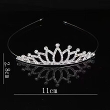 Tiara brilhante para crianças, pente bem polido banhado a prata com strass, coroa estilo princesa, liga leve e durável, design atraente.