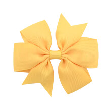 Grosgrain strik voor meisjes, hitteverzegelde lintranden en een lotusbloemmotief in effen kleur, duurzame metalen clip als haaraccessoire, het beste