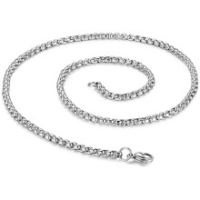 Edelstahl-Rolokette, polierte Oberfläche, robuste Verarbeitung, hypoallergen, vielseitiges Design, Boxkette, quadratische Perlenkette für Damen und