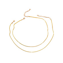 Lanț elegant pentru claviculă, design cu lanț șarpe, lanț reglabil cu sclipici, colier cu perle, ușor, fără nichel, set de colier