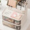 (4) Desktop Makeup Organiser Storage Box With Clear Drawer Space Saving Stackable Cosmetics  Storage Container for Vanity Multicolor 5