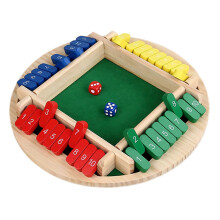 (four colors) Portable Four Color Flipping Wooden Props Portable Double Shutter Toy Learning Entertainment For Role Play Activity primary color