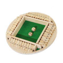 (primary color) Portable Four Color Flipping Wooden Props Portable Double Shutter Toy Learning Entertainment For Role Play Activity primary color