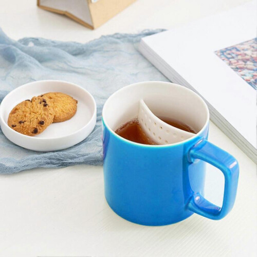 Ceramic Tea Mug with Filter, Large Capacity, Lid, Blue 2