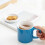 Ceramic Tea Mug with Filter, Large Capacity, Lid, Blue 2