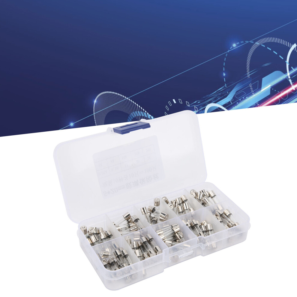 Glass Fuse Set 5X20mm 100 Pcs Fast Blow Assorted Kit For Circuit Protection 8271377222360