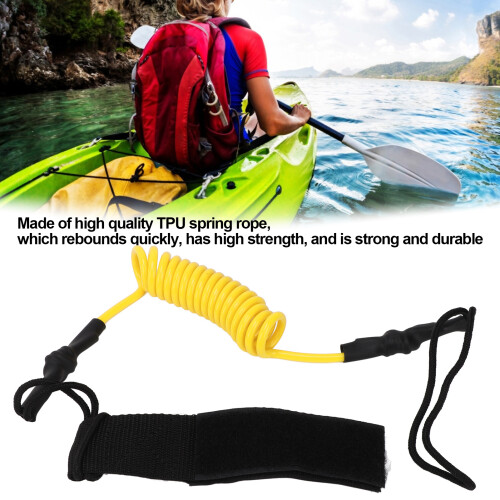 Durable Adjustable Kayak Oar Safety Rope for Paddle Board in Yellow 1