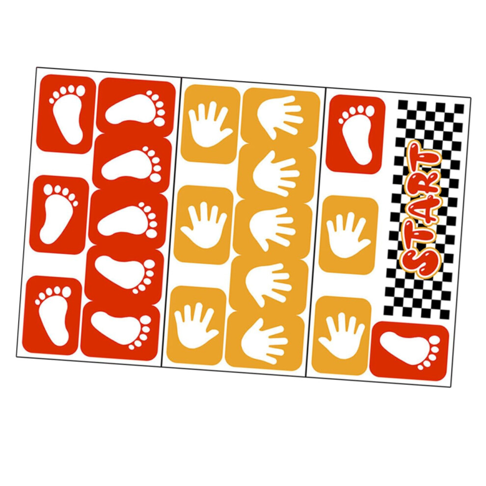 Decorative Wall and Floor Stickers Handprint Footprint Game PVC Decals For Nursery Kindergarten Boys And Girls