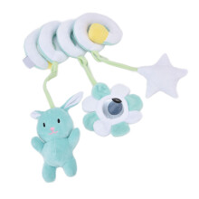 Baby Plush Animal Stroller Toy Spiral Ring Bell for 1+ Months Green