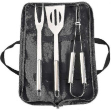 Bbq Tool Set, Bbq Grill Tool Kit, Stainless Steel Cooking Accessory Kitsilver, Black1set