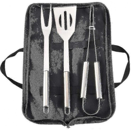 Bbq Tool Set, Bbq Grill Tool Kit, Stainless Steel Cooking Accessory Kitsilver, Black1set