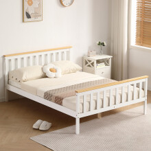 4ft6 Double Talsi Wooden Bed Frame Caramel Bar with Kerri Mattress