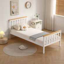 (3ft Single, Caramel Bar) Talsi Wooden Bed Frame with Kerri Mattress