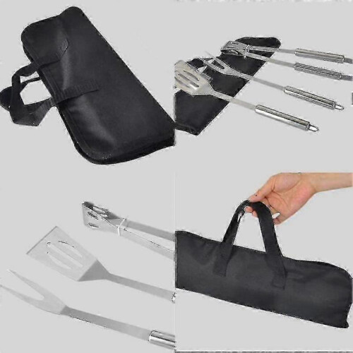 Bbq Tool Set, Bbq Grill Tool Kit, Stainless Steel Cooking Accessory Kitsilver, Black1set 1