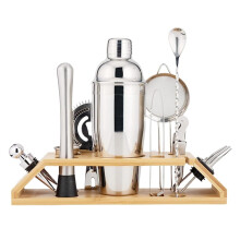 Stainless Steel Cocktail Shaker Set With Stand Bartender Kit For Home Bar Tools Set Silver 550ml
