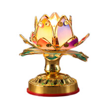 Lanterne LED à couleurs changeantes pour la pratique bouddhiste, lampe bouddhiste écologique à 7 couleurs de lumière, lampe lotus LED pour une