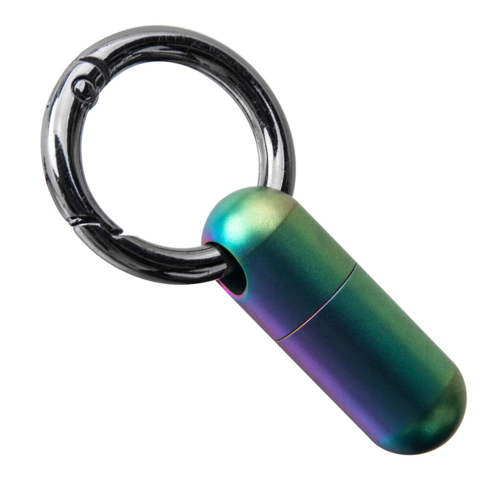 Keychain Pill Holder, Portable Pill Case Compact and Lightweight Waterproof Pill Container, Titanium Alloy Material for Outdoor Camping Hiking Travel