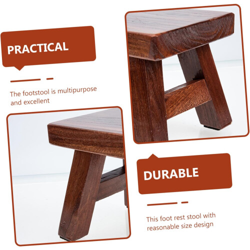 Solid Wood Footstool For Home Use, Bath Stool, Wooden Step Stool, Stable Thickened Legs, Shoe Changing Stool 2