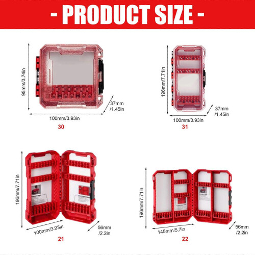 (9931) Drill Bit Storage Case Portable Drill Bit Case Water Resistant Detachable Holder Storage Heavy Duty Plastic Bit Storage Multicolor 2