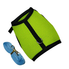 Small Pet Harness with Leash Set Breathable Mesh Adjustable for Rabbit Guinea Pig Ferret Bunny S Green