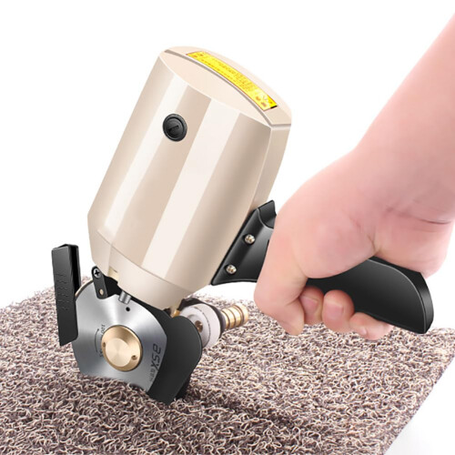 Electric Fabric Cutter with Automatic Blade Sharpening for Thick Fabrics, 35mm Heavy Duty Rotary
