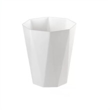 Large Lidless Diamond Shape Trash Can for Home Office Bathroom – Durable Wide Opening White S
