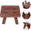Solid Wood Small Step Stool for Adults, Thickened Elm Footstool, NonSlip, Compact Home Use, Shoe Changing and Dancing 4
