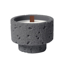 Scented Candle Jar Grey 2.24x2.95x2.24 In Candle Holder Reusable Decorative Light For Living Room Bedroom Bathroom