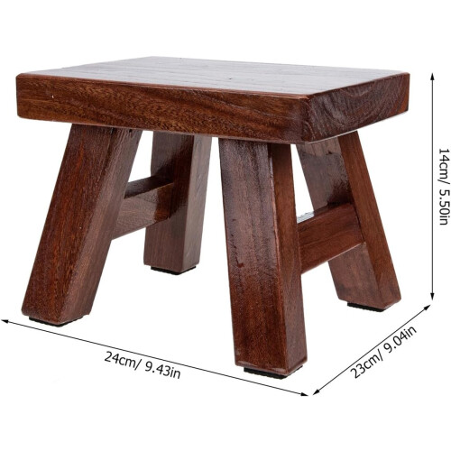 Solid Wood Small Step Stool for Adults, Thickened Elm Footstool, NonSlip, Compact Home Use, Shoe Changing and Dancing 1