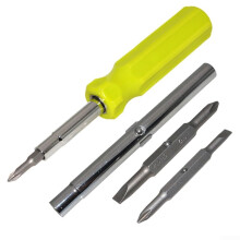 Screwdriver Ergonomic Slotted and Phillips with Replaceable Bits for Electric Car Toy Maintenance Home Repairs