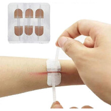 Emergency Wound Closures Band-aid Adhesive Bandages, Zip Stitch Stickers for Camping, Survival Household Gear, 3 Pcs (45*10mm, Skin)