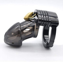 Plastic Male Cage Chastity Device, Chastity Lock, Beginner Cage, Black, For Men, BDSM Bondage