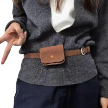 (Dark Brown) Korean Styles Waist Pack PU Leather Purse Fanny Pack Suitable For Travel Enthusiasts With Convenient Multi Layer Storage  Red
