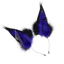 (blue black) Children's Plush Animal Ears Hairband Gentle On Skin Headwear Lightweight Headdress For Costume Parties Yellow and black