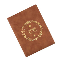 (brown) 2026 Weekly Planner with Refillable 6 Rings Leather Binder Cover and Dated Pages 2026 Academic Planner for Men Women pink