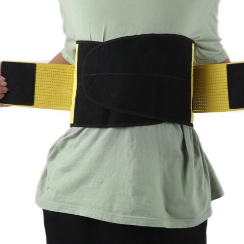 Adjustable Breathable Back Support Belt, M Size, Yellow, 105x23cm 2