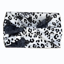 Bandă elastică pentru femei, bandă antiderapantă cu design cu nod răsucit, bentițe moi și elastice cu imprimeu leopard, bentițe respirabile,