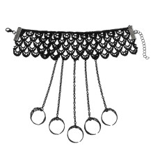 Armband med justerbar storlek, handkedjesmycken för kvinnor med konformad tofs och ringdetaljer, gotiskt länkkedjearmband med vintage gotiskt ha