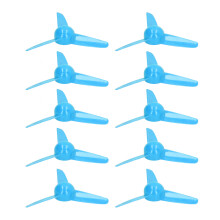 Plastik RC-Propeller 10er-Pack, 70 mm, 3-Blatt, für Boote & Autos, 2 mm Loch, Blau