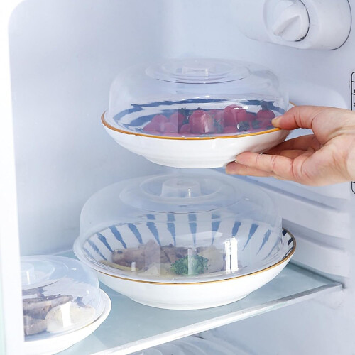 Microwave Splatter Cover Transparent Portable Multi Functional Heating Cover For Kitchen Small 25cm 9.8in 1