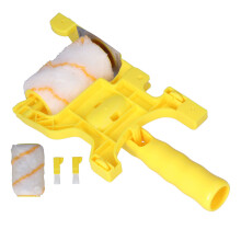 Ergonomic Handle Design Paint Edger Roller Brush, Adjustable Baffle Tool with Replacement Rollers for Wall Ceiling Window Painting