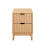 Bedside table with 2 drawers with wave-effect fronts, H52 cm - BOLOGNE 1